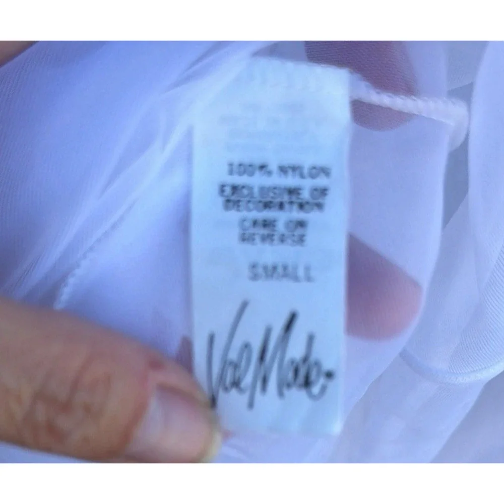 Vintage Vale Mode Sheer Lace Robe White Bridal Lingerie Nylon USA Small